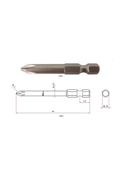 vessel 487205 Ph2x50 MM Yıldız Bits Uç