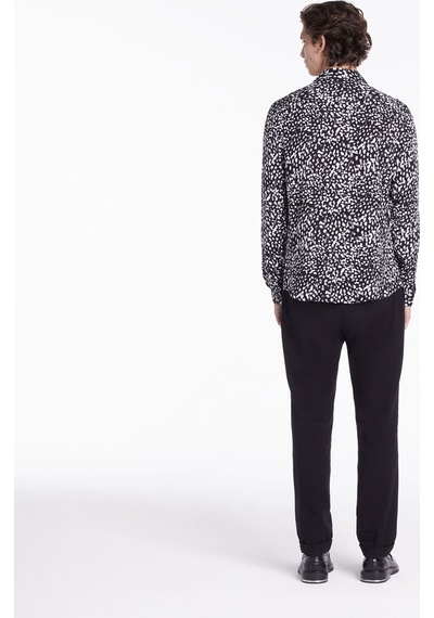 The Kooples Erkek Comfort Fıt Baskılı Siyah Gömlek