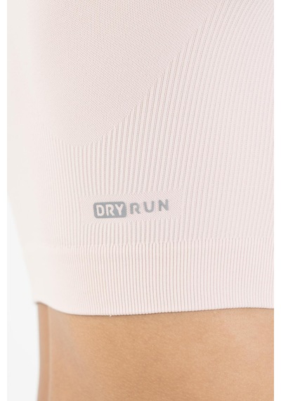 Maraton Active Slimfit Kadın Bisiklet Yaka Uzun Kol Training Pudra Crop Top 816005 Pudra