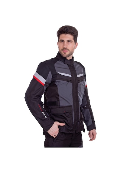 Ebakbak Motosiklet Montu 4 Mevsim Full Koruma Long Oxford Kumaş Motorcu Mont Touring Black