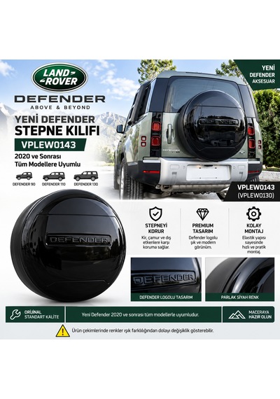 Yeni Defender Stepne Kılıfı Siyah Vplew0143