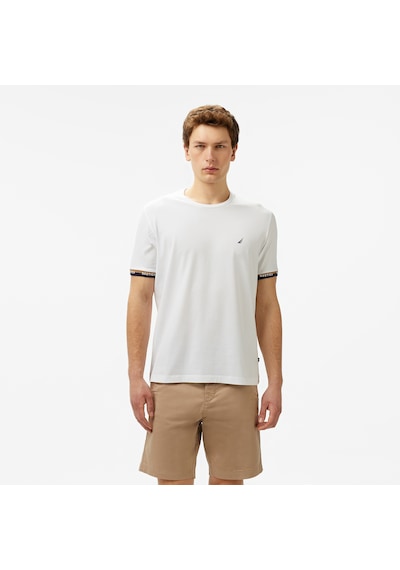 Nautica Erkek Beyaz Regular Fit T-shirt Düz V55225t Beyaz