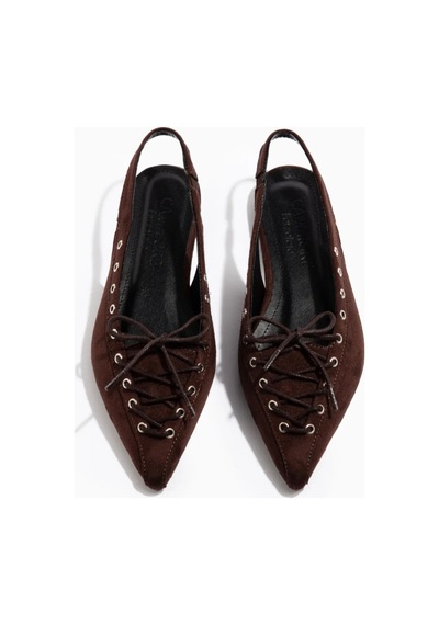 Dadwolf Kadın Süet Bağcıklı Slingback Babet Sivri Burun Arkası Açık Günlük Ayakkabı Kahverengi Dadwolf Kadın Süet Bağcıklı Slingback Babet Sivri Burun Arkası Açık Günlük Ayakkabı Kahverengi