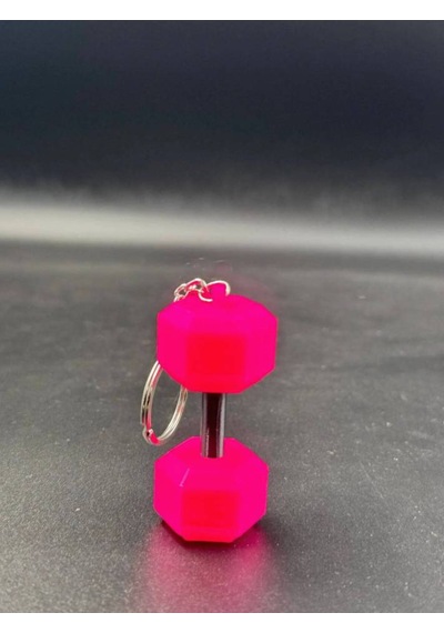 Mini Dambıl 45lb Anahtarlık - Pembe Siyah Pembe - Siyah
