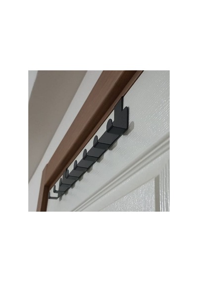 Askılık - Siyah Metal Kapı Arkası Askılık Organizer Mutfak Banyo Askılık Siyah - 927631629 Siyah