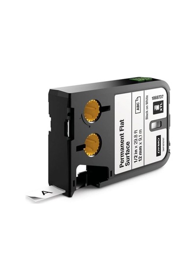 Dymo Xtl, Sabit Polyester Düz Yüzey 12 Mm X 9,1 Mt , Beyaz/siyah Diğer