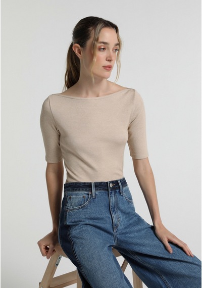 Colin's Colins Slim Fit Kadın Bej Tişört Cl1082139 Q1.v2 Bme