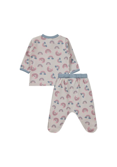 Civil Baby Gökkuşağı Empirme 1-9 Ay Pijama Takımı - Bej Taş Rengi