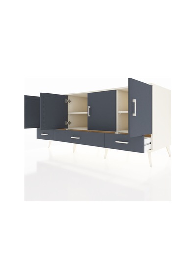 Kronos Konsol 6 Raflı 3 Çekmeceli 4 Kapaklı 176x59x83 Aytaşı-antrasit/antrasit Antrasit/antrasit