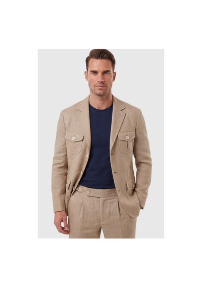 Deepsea Erkek Camel Safari Ceketli Slim Fit 2'li Takım Elbise Pileli Duble Paça Pantolon 2600723 Deepsea Erkek Camel Safari Ceketli Slim Fit 2'li Takım Elbise Pileli Duble Paça Pantolon 2600723