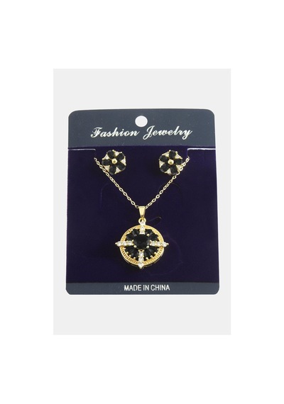 Çiçek Zirkon Taşlı Set Kolye Çok Renkli 34266241
