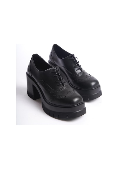 Preshley Kadın Dianai Siyah Cilt Carık Model 8 Cm Topuklu Platformlu Ayakkabı-siyah Siyah Preshley Kadın Dianai Siyah Cilt Carık Model 8 Cm Topuklu Platformlu Ayakkabı-siyah Siyah