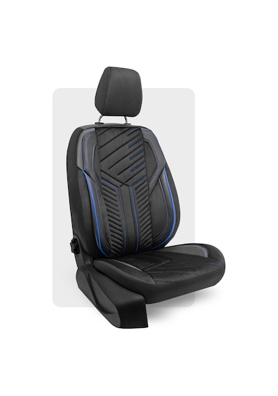 Otexo Panther Taytüyü Ortopedik Destekli Airbag Uyumlu Universal Oto Koltuk Kılıfı Siyah - Mavi İp