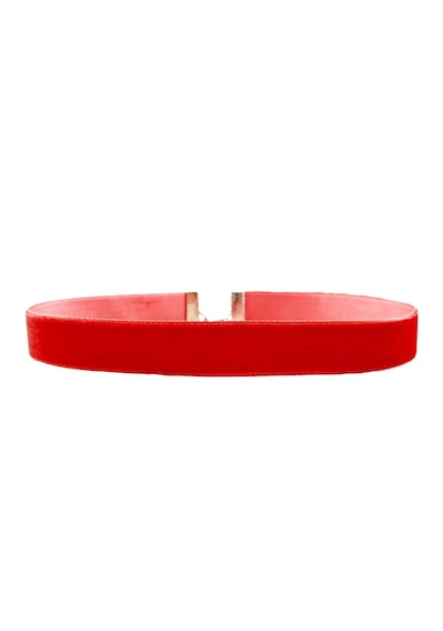 Kırmızı Renk Kadın Kadife Choker Kolye N11.25792 Çok Renkli