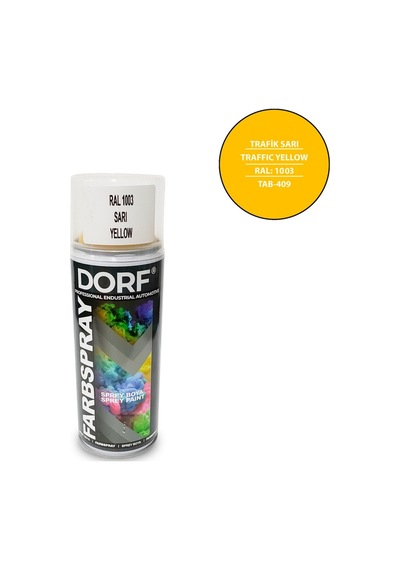 Dorf Sarı Sprey Boya Taksi Sarısı Akrilik Ral1003 400Ml