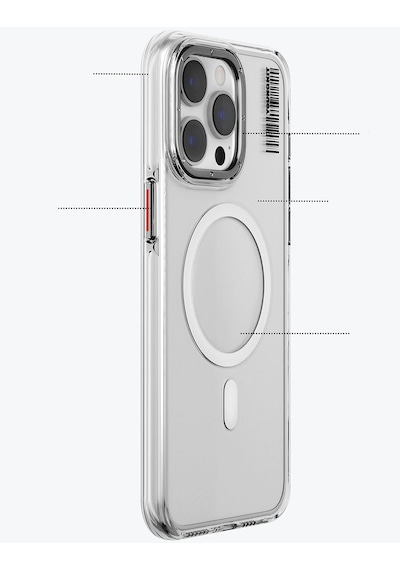 Apple Uyumlu iPhone 14 Pro Kılıf Magsafe Şarj Özellikli Şeffaf Youngkit Crystal Shield Serisi Kapak