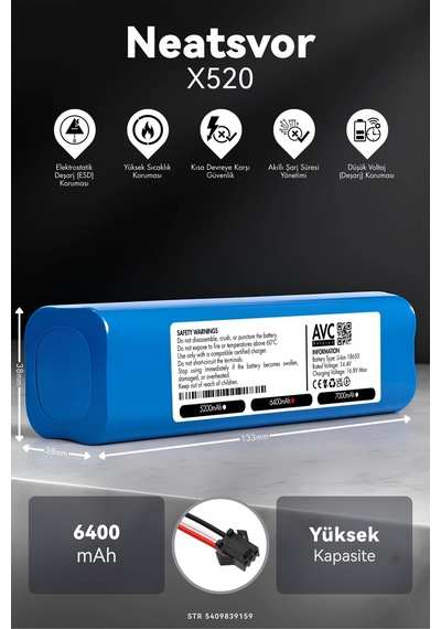 Neatsvor X520 6400mah Robot Süpürge Bataryası D.k