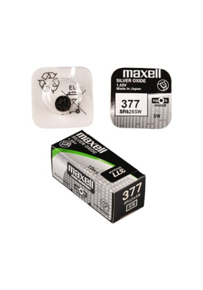 Maxell 377 SR626SW 1.55V Gümüş Oksitli Saat Pili 10'lu