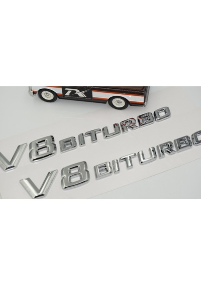 Dk Tuning Benz V8 Biturbo Çamurluk Yanı Logo Amblem 2 Li Set 01-gümüş