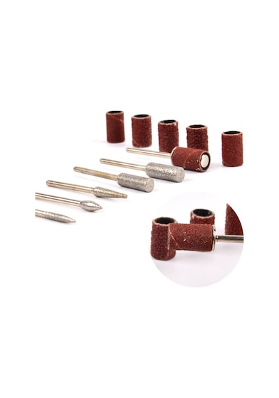 Manikür Pedikür Makinesi için Metal Uç 6'lı + Zımpara 6'lı
