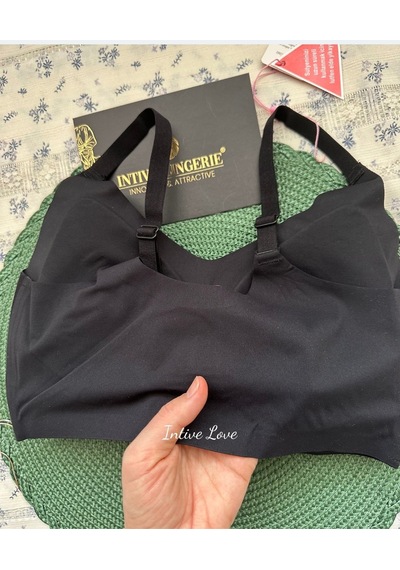 Intive Pureform Balensiz Dikişsiz Kopçasız Dokulu Seamless Bralet Siyah
