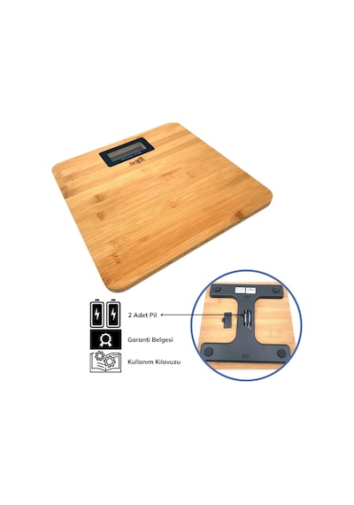 Techfit Bambu Banyo Baskülü Yüksek Hassasiyetli Darbelere Dijital Dayanıklı Terazi Tf 1065 Max 180kg 5047 Çok Renkli