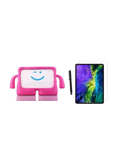 Ipad Pro 11 2.nesil Uyumlu A2228, A2068, A2230 Kılıf Karakter Ibuy Silikon Kılıf + Ekran Koruyucu Arka Kapak