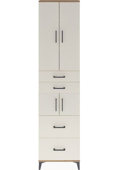Arges Dolap 4 Raflı 4 Çekmeceli 4 Kapaklı 60x30x243 Çam-aytaşı Çam
