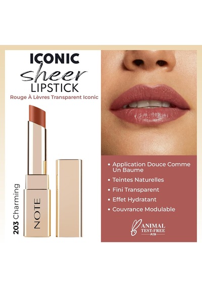 Cosmetics Iconic Sheer Lipstick 203 Charming Nemlendirici Parlak Ruj, Nude Çok Renkli