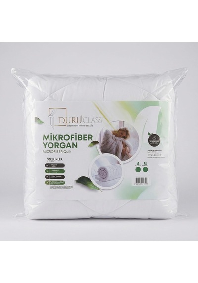 Çift Kişilik Mikrofiber Yorgan Ekstra Yumuşak Boncuk Elyaf 195x215 - Çift Kişilik Ekstra Yumuşaklık Duruclass Home Beyaz