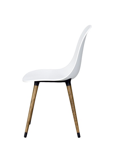 Vilinze Eames Kestane Ahşap Ayak Plastik Beyaz Sandalye