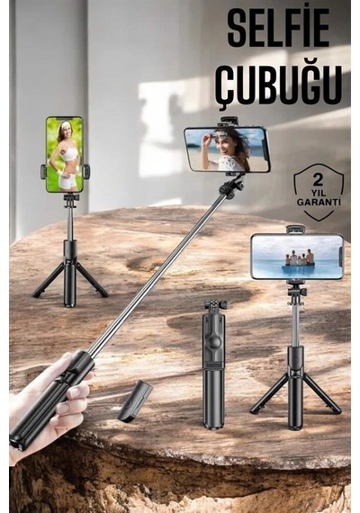 Mey Najmaddin Kumandalı Tripod Telefon Tutucu Selfie Çubuğu 360 Derece Dönebilen Najmaddin