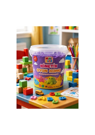 Doğal Kinetik Oyun Kumu 500gr Mor Mor