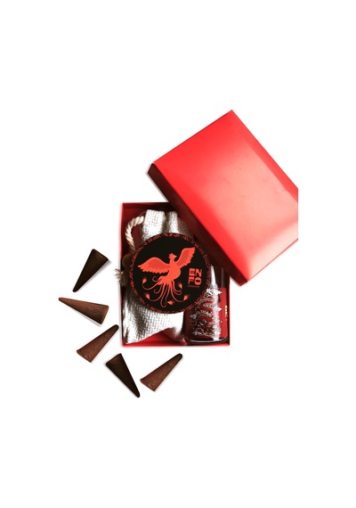 Dragon Kit I Hindistan Cevizi & Tarçın Aromalı Konik Tütsü & Özel Kibrit