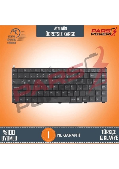 Sony Uyumlu Vaio VGN-FE11S, VGN-FE21B, VGN-FE21H Notebook Klavye (Siyah TR) (Pars Power) Siyah 786531