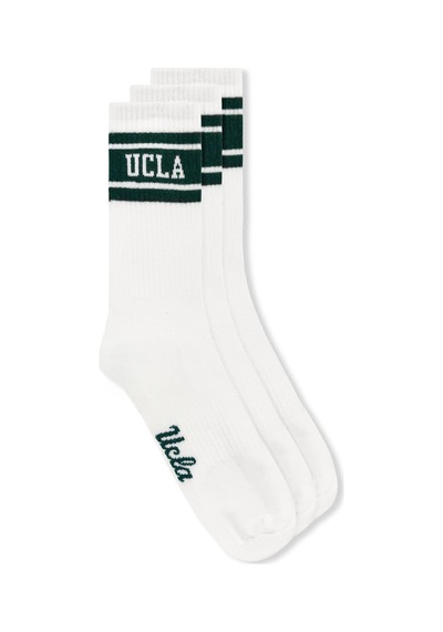 Ucla Calzada 3'lü Beyaz Uzun Jakarlı Pamuk Standard Fit Unisex Çorap