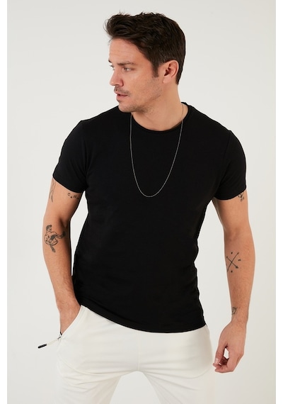 Buratti Bisiklet Yaka % 100 Pamuk Regular Fit Basic Erkek T Shirt 59020001 Siyah