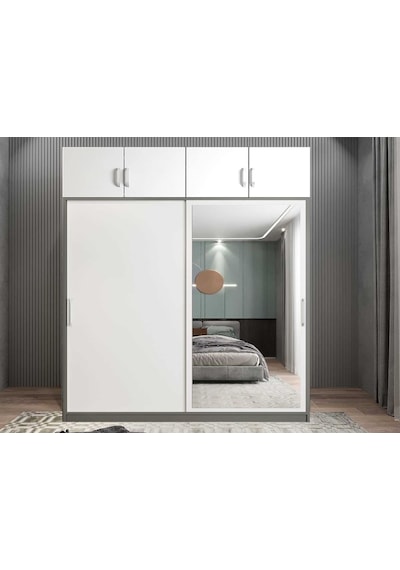 Porta Sürgü Kapaklı Dolap Gardırop Yüklüklü Fb 180cm Montaj Dahil
