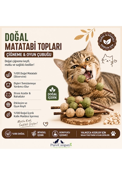 Matatabi Toplu Kedi Oyuncağı Doğal Çiğneme Ve Oyun Çubuğu