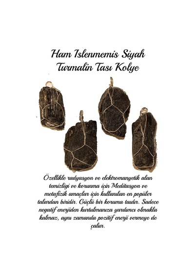 Erilsa Sertifikalı Xl Ham Işlenmemiş Doğal Turmalin Taşı Kolye 4-5 Cm Çok Renkli