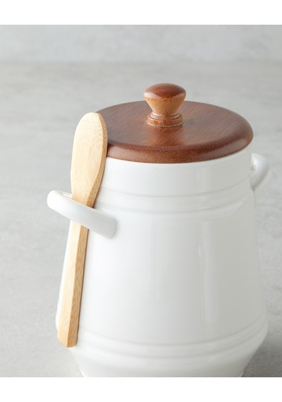 Vina Dolomite Kaşıklı Kavanoz 17 Cm Beyaz