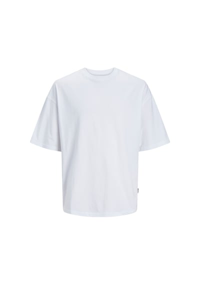 Jack & Jones Jack&jones Grand Oversize Erkek Beyaz Yuvarlak Yaka Tişört 12253993-WHT Beyaz