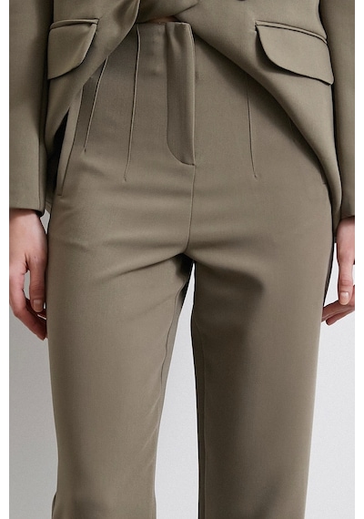 Never More Önü Pensli Skinny Kumaş Pantolon Haki Haki