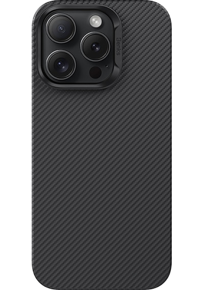 Apple Uyumlu iPhone 16 Pro Kılıf Benks M-safe Metal Kamera Çerçeveli Magnetik Armorair 600d Kevlar Fiber Siyah Siyah