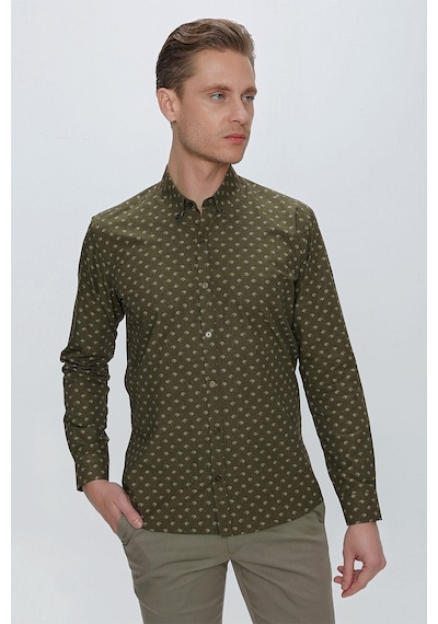 Efor G 1518 Slim Fit Haki Spor Gömlek Haki