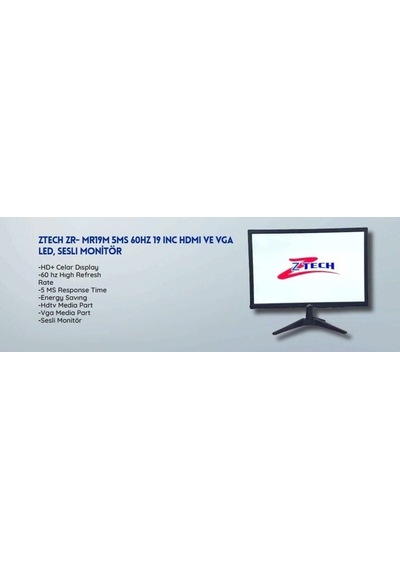 Ztech Zr-mr19m 19'' Hd+vga+usb Led Monitör