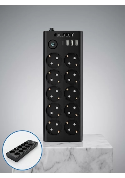 Usb Ve Type-c Şarj Özellikli 10'lu Çoklu Priz 0