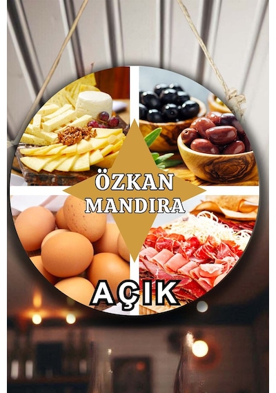 Kişiye Özel Şarküteri Mandıra Açık Kapalı Kapı Süsü, İsme Özel Şarküteri Tabelası Dekoru