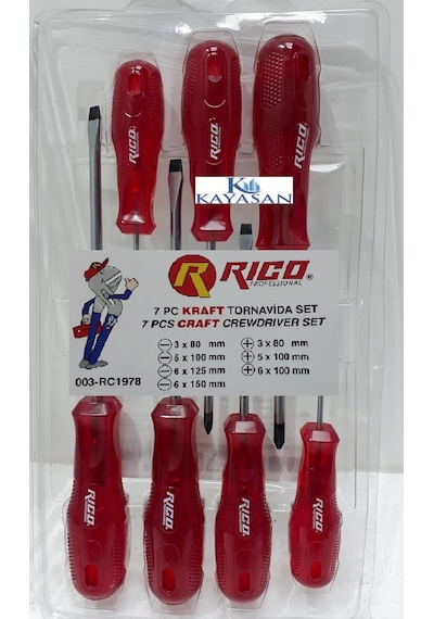 Rico Kraft Seri 7 Parça Tornavida Seti Takımı