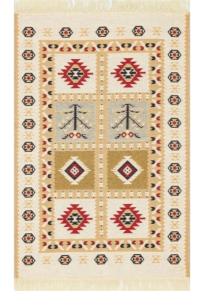 Arya Ar 28 Red %100 Geri Dönüşümlü Pamuktan Çift Taraflı Yıkanabilir Modern Dekoratif Kilim